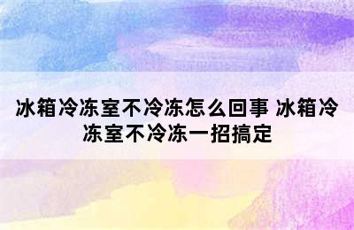 冰箱冷冻室不冷冻怎么回事 冰箱冷冻室不冷冻一招搞定